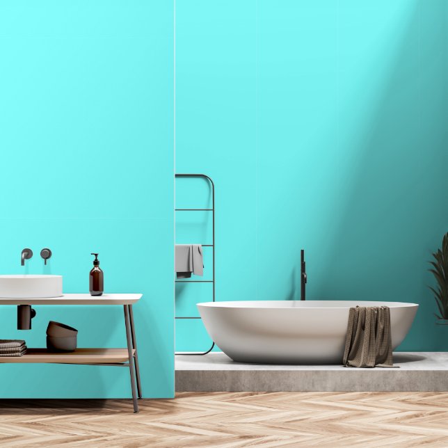 Personalized Custom Colour Design Your Own Teal Wallpaper (Bathroom)