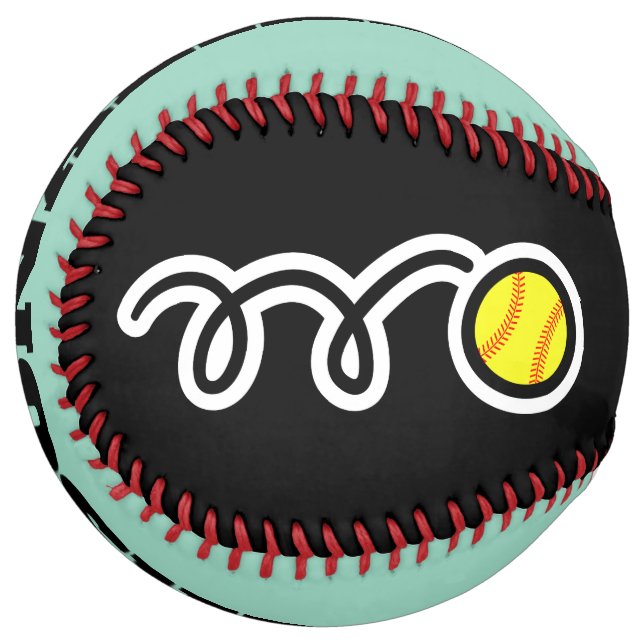 Personalized custom colour softball gift for playe (Back Right)