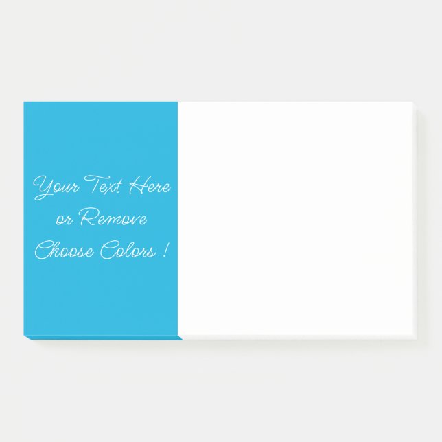 Personalized Custom Colour Text Blue Post-it® Note (Front)