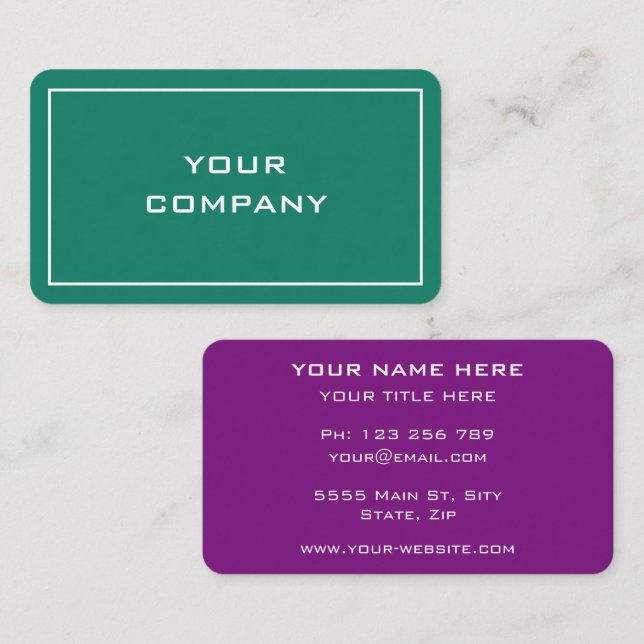 Personalized Custom Colours and Fonts Business Car Business Card (Front/Back)