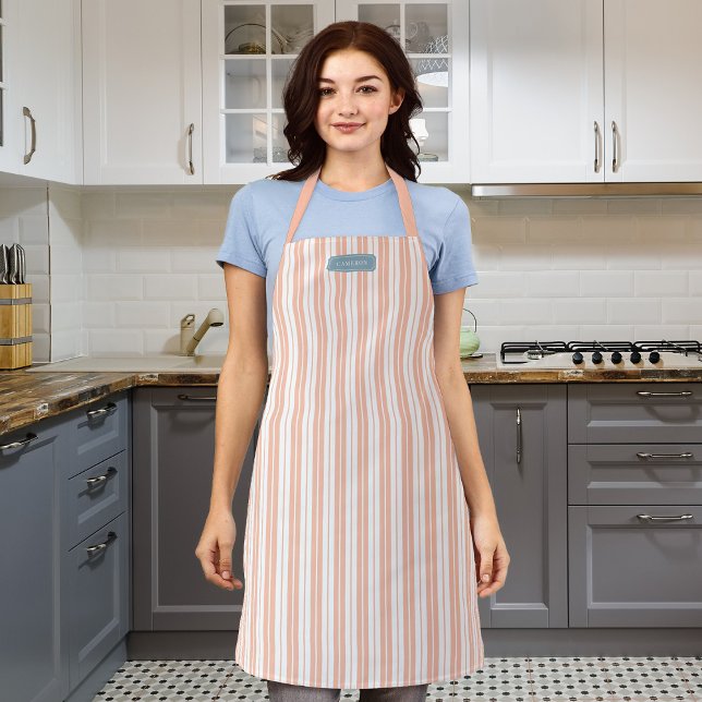 Personalized Custom Colours Rustic Country Stripes Apron (Creator Uploaded)
