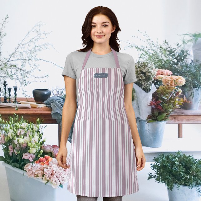 Personalized Custom Colours Rustic Country Stripes Apron (Creator Uploaded)