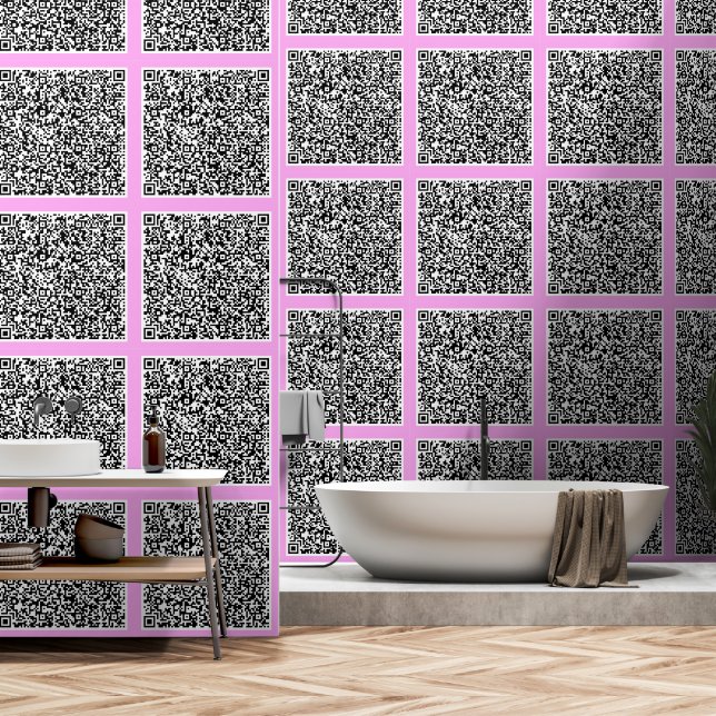 Personalized Custom Colours Your Own Design QR Cod Wallpaper (Bathroom)