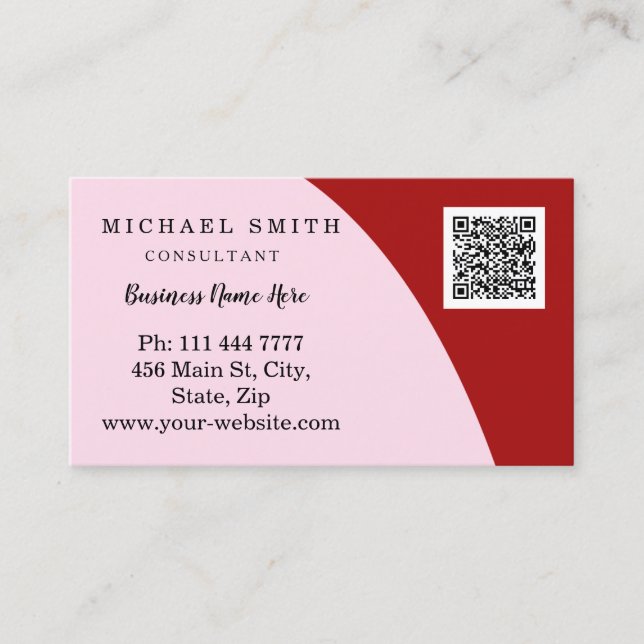Personalized Custom Corporate QR Code Logo Business Card (Front)