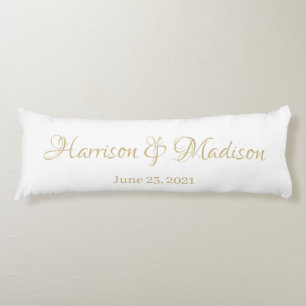 Personalized Custom Couple Name and Date Wedding Body Pillow
