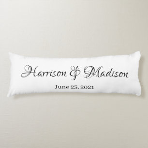 Personalized Custom Couple Name and Date Wedding Body Pillow