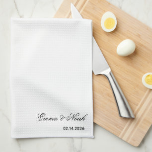 Personalized Custom Couple Name Date Kitchen Towel