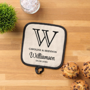 Personalized Custom Couple Names Family Monogram Pot Holder