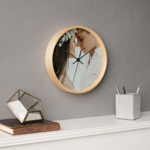 Personalized Custom Couple Photo Newly Wed Gift Clock