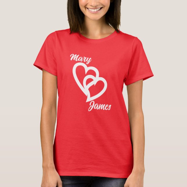 Personalized Custom Couple's Valentine's Day Gift  T-Shirt (Front)