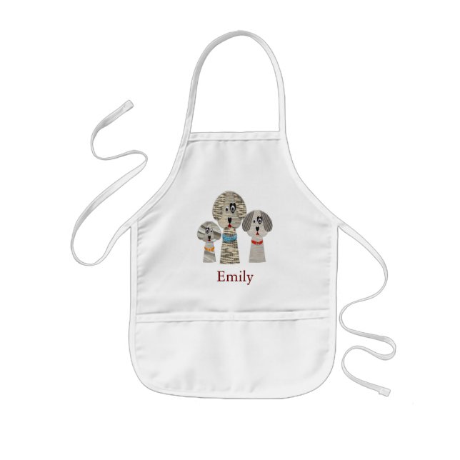 Personalized Custom Cute Animal Puppy Kid Kids Apron (Front)