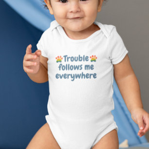 Personalized custom cute baby and dog bodysuit