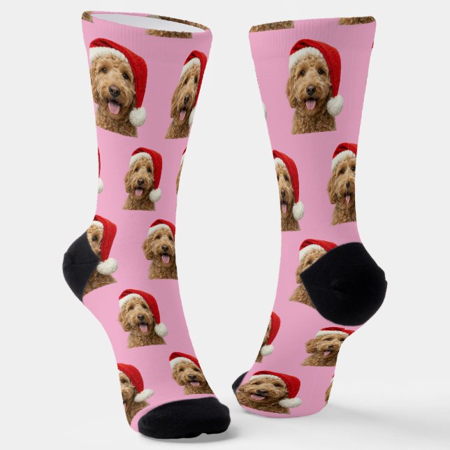 Personalized Custom Cute Doodle Christmas Socks (Angled)