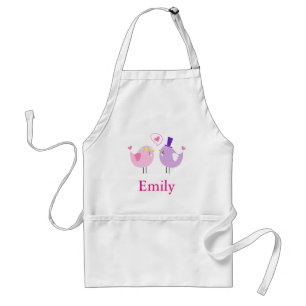 Personalized Custom Cute Love Birds Standard Apron