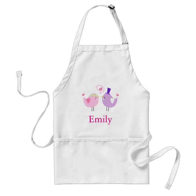 Personalized Custom Cute Love Birds Standard Apron (Front)