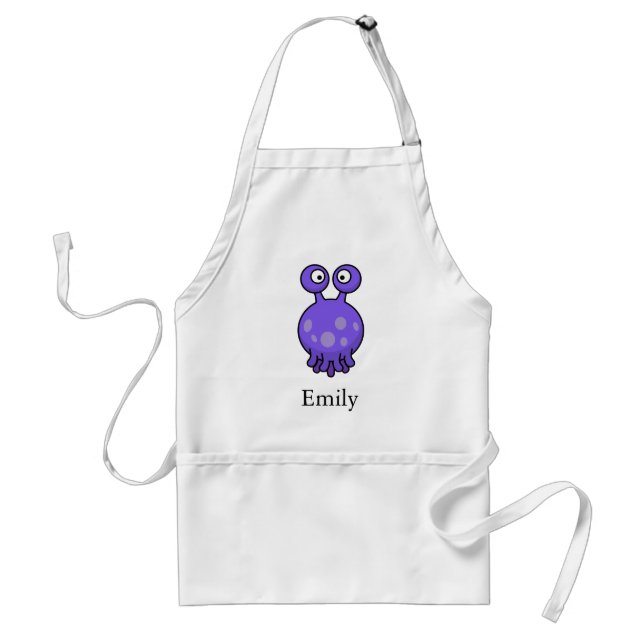 Personalized Custom Cute Purple Alien Standard Apron (Front)