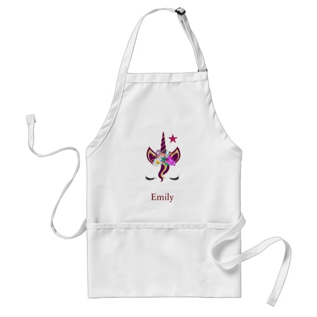 Personalized Custom Cute unicorn with Pony Standard Apron (Front)