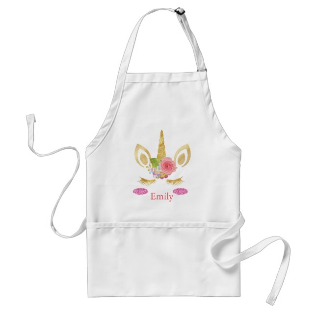 Personalized Custom Cute unicorn with Pony Standard Apron (Front)
