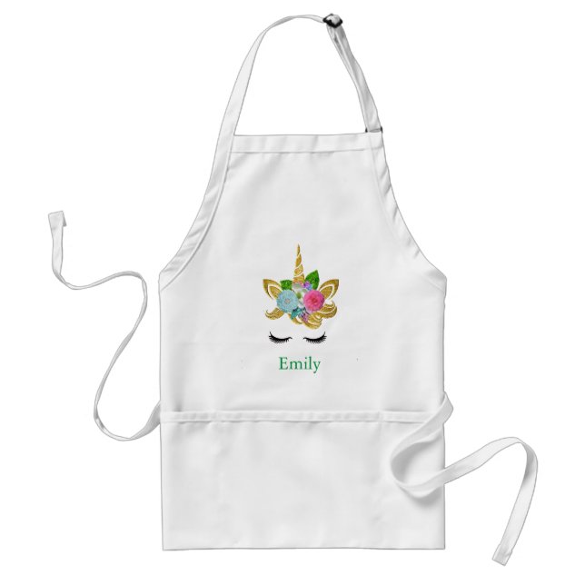 Personalized Custom Cute unicorn with Pony Standard Apron (Front)