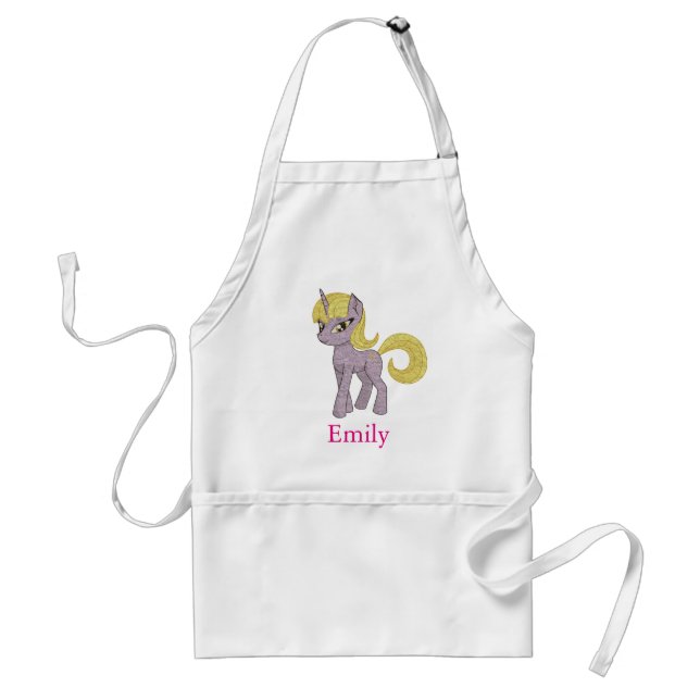 Personalized Custom Cute unicorn with Pony Standard Apron (Front)