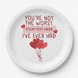 Personalized Custom Cute Valentines Day Paper Plate