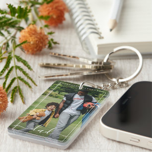 Personalized Custom Dad Photo Text Keychain