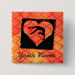 Personalized Custom Dance Gymnastics 2 Inch Square Button