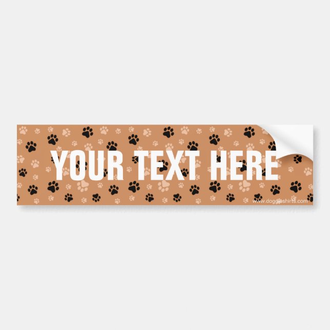 Personalized Custom Dog Paw Prints Bumper Stickers (Front)
