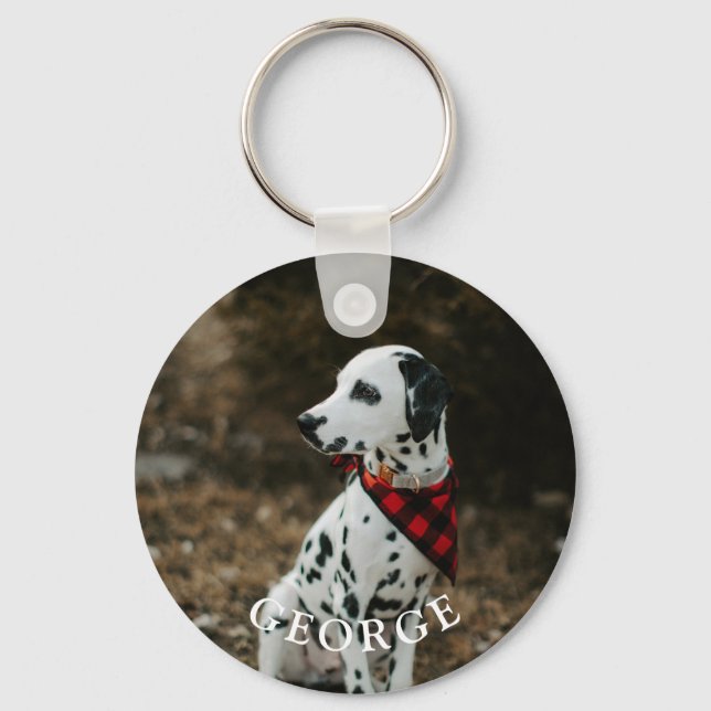 Personalized Custom Dog Pet Photo Keepsake Keychain (Front)