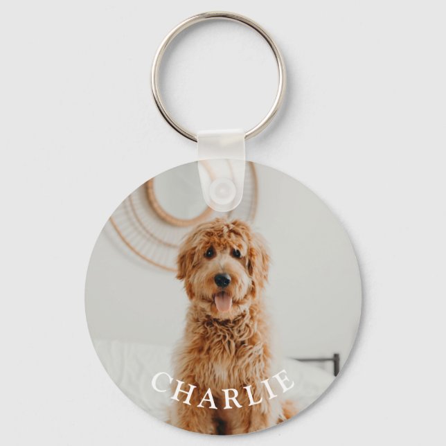 Personalized Custom Dog Pet Photo Keepsake Keychain (Front)