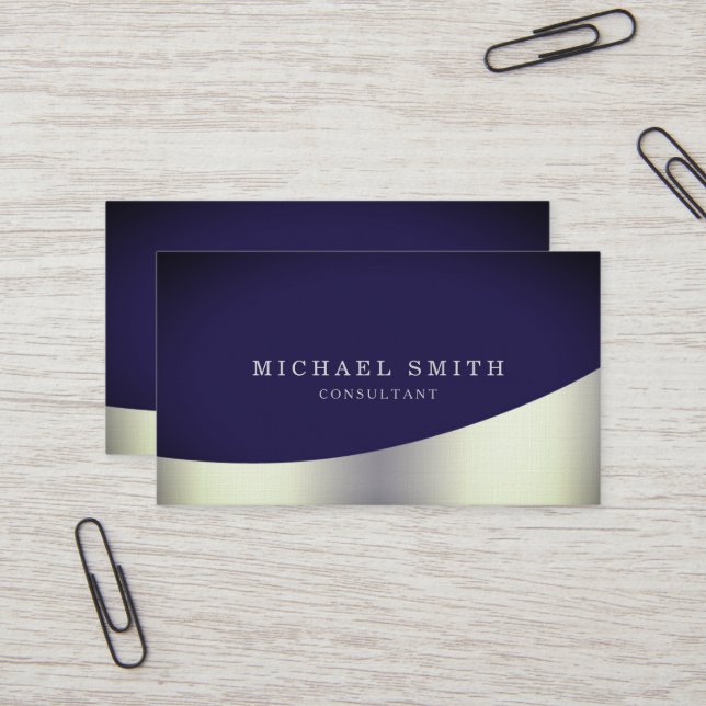 Personalized Custom Elegant Modern Plain Metal Business Card (Front/Back In Situ)