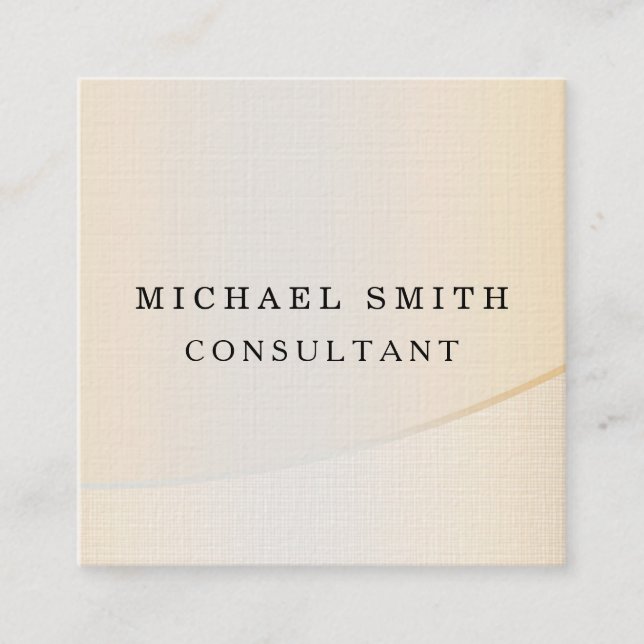 Personalized Custom Elegant Modern Plain Metal Square Business Card (Front)