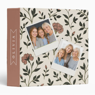 Personalized Custom Elegant Neutral Vintage Floral Binder