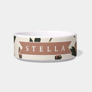 Personalized Custom Elegant Neutral Vintage Floral Bowl