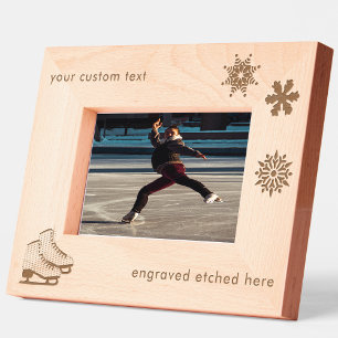 Personalized Custom Engraved Etched Ice Skates Frames