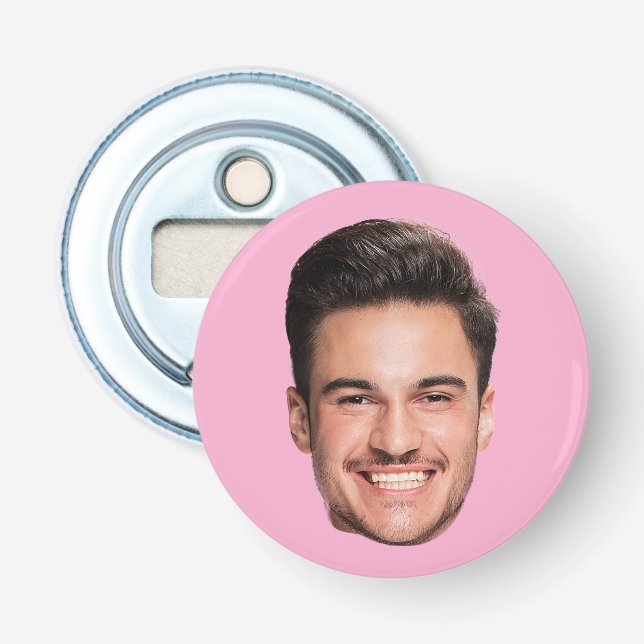 Personalized Custom Face Pink Bottle Opener (Front)
