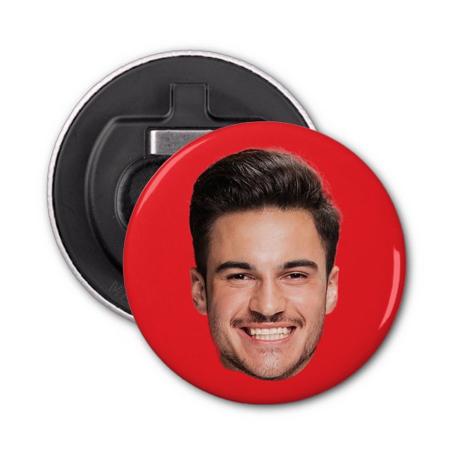 Personalized Custom Face Red Bottle Opener (Front)