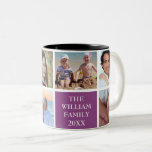 Personalized Custom Family 6 Photo Collage Plum Two-Tone Coffee Mug<br><div class="desc">Personalized Custom Family 6 Photo Collage Plum Coffee Mug.</div>