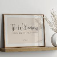 Personalized Custom Family First Last Names Sign
