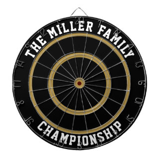 Personalized Custom Family Name Gold Dart Dartboard