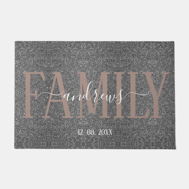 Personalized Custom Family Name signature Door Mat (Front)