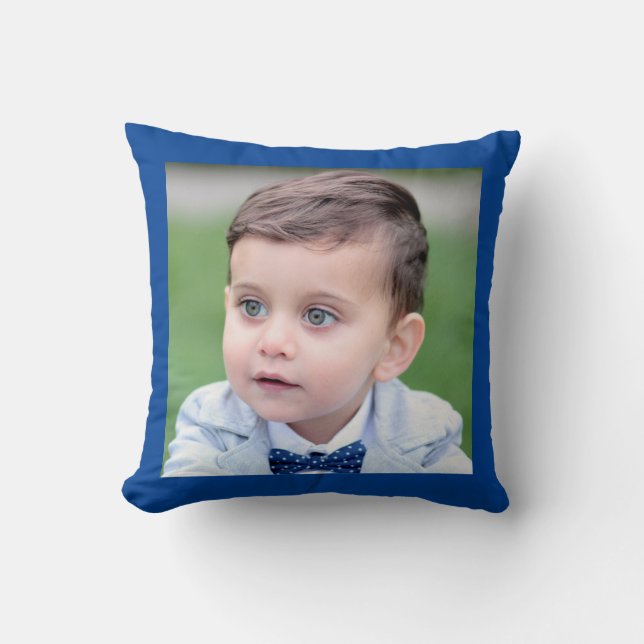 Personalized Custom Family Photo Throw Pillow (Front)