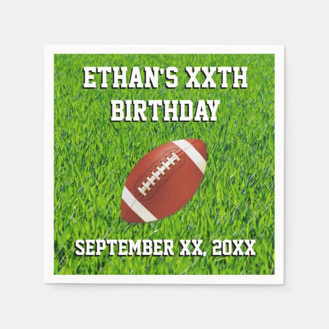 Personalized Custom Football Party Napkin (Front)