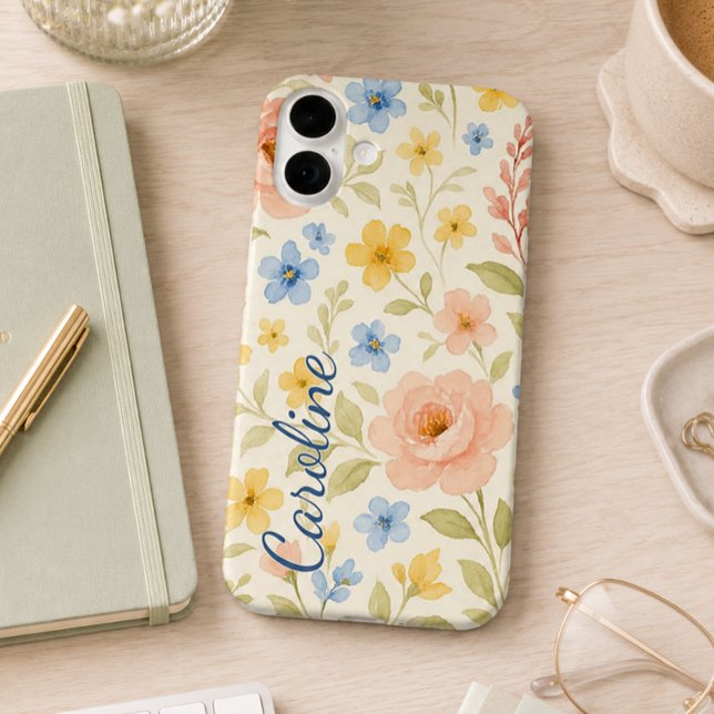 Personalized Custom Fun Classy Floral Art Pattern iPhone Case (Creator Uploaded)