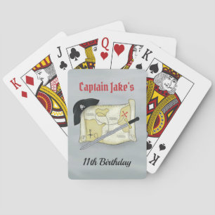 Personalized Custom Funny Pirate Map Gift Simple Playing Cards