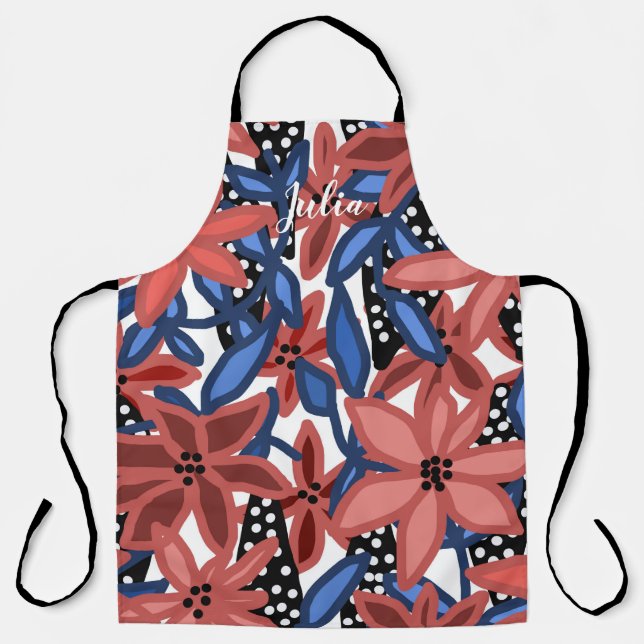 Personalized Custom Garden Floral Tropical Apron (Front)