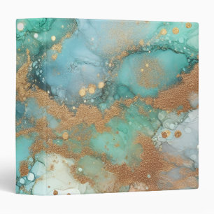 Personalized Custom Glitter Gold Marble Pattern Binder