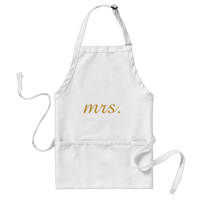 Personalized Custom Gold Foil Mrs Standard Apron (Front)