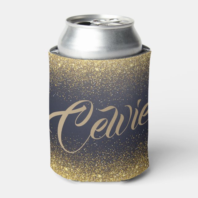 Personalized Custom Gold Glitter | Can Cooler (Can Front)