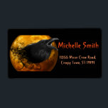Personalized Custom Halloween Crow with Moon<br><div class="desc">These is spooky, creepy Halloween address label. This label background is black crow or raven silhouette, perched in a dark, front of the full moon in the fog. The orange text is customizable in this easy template. This is the unique address labels to use on your invitations, greeting cards, etc....</div>